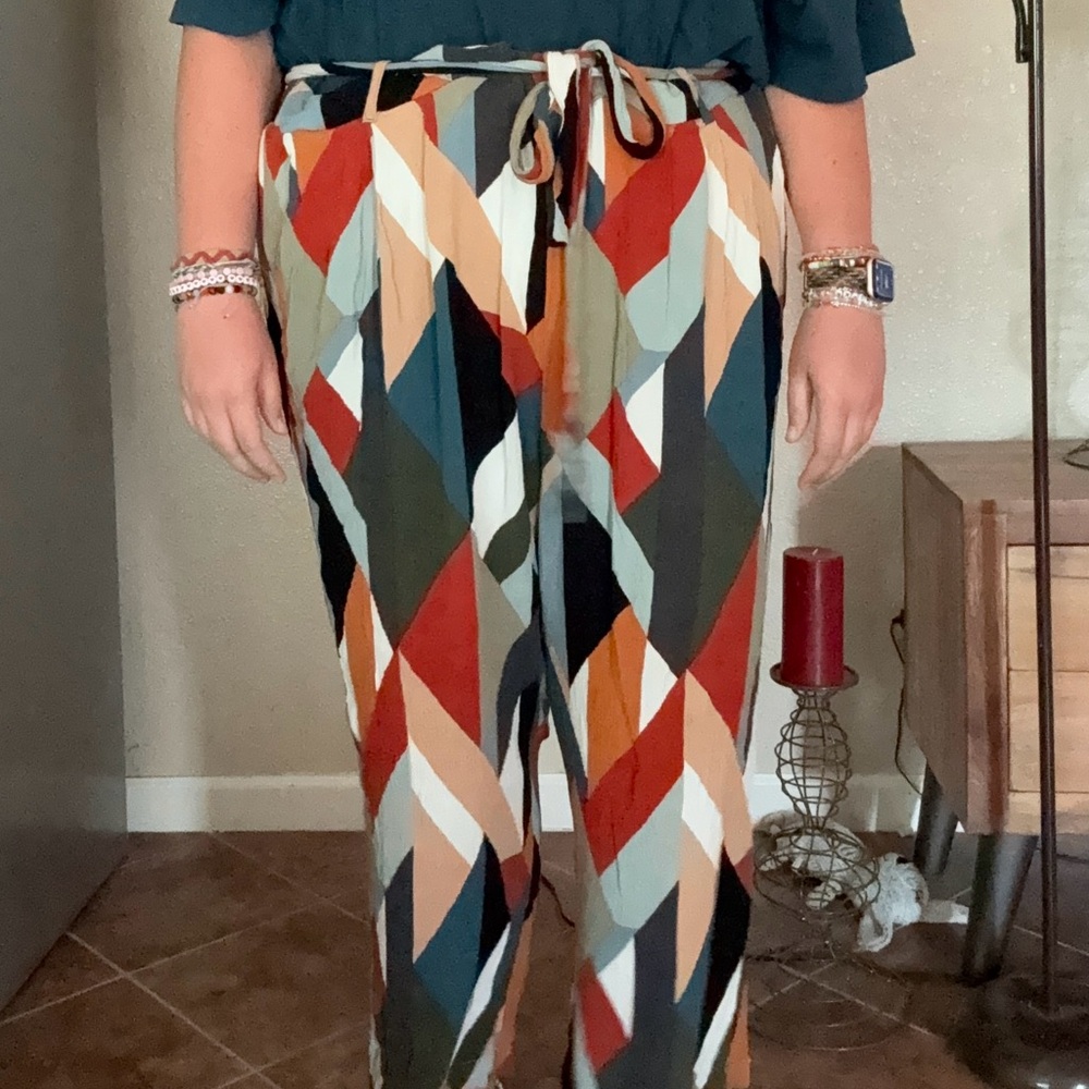 Vibrant Geometric Women's Trousers